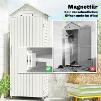 Outsunny Gartenschrank Holz extra hohe Geräteschuppen mit verstellbar Ablage magnetisch Tür galvanisiert Dach Belüftung(m-9)