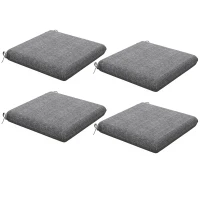 Outsunny Set of 4 chair cushions, 47 x 47 cm seat pads, thick padding, fade-resistant, gray(m-1)