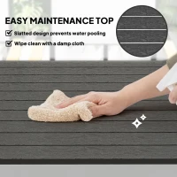 Outsunny Garden Table for 4-6, 120 x 70 cm Outdoor Dining Table with Rust-Resistant Aluminium Frame, Easy Maintenance Slatted Top, for Patio, Terrace, Balcony, Black(m-6)