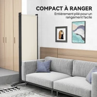 Outsunny Room Divider 221 x 172 cm, 4-panel garden screen with wide feet, 180 g/m² polyester fabric, cream(m-7)