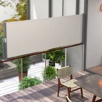 Outsunny Side retractable privacy screen 3 x 1 m Aluminum High-Density UV-Proof Polyester 180 g/m² Gray(m-2)