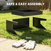 Outsunny Garaż dla Robotów Koszących z Donicą, Trwały Garaż z Ocynkowanej Stali, Czarny(m-7)