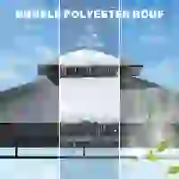 Outsunny Pawilon grillowy 2,4 x 1,4 m, wiatroodporne zadaszenie z dwuwarstwowym dachem i półkami bocznymi(m-4)