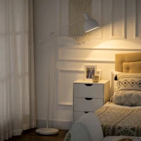 HOMCOM Lampa stojąca z regulowanym ramieniem, 40 W, czarna(m-2)