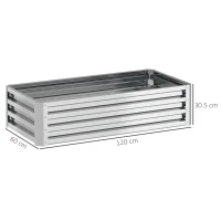 Outsunny Raised Beds for Garden, Galvanized Outdoor Planters, for Herbs and Vegetables, Use for Patio, Backyard, Balcony, Silver(m-3)