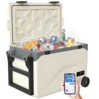Outsunny 42.5L Compressor Car Fridge Freezer, Camping Refrigerator with App Control, 20℃-20℃(m-10)