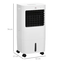 HOMCOM Klimatyzer, 3 Tryby Pracy, Funkcja Timera, Na Kółkach, Tworzywo Sztuczne, Biały(m-3)