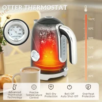 HOMCOM Retro 3000W Kettle and Toaster Set - Black(m-5)