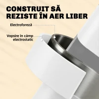 Outsunny Set Bistro Pliabil pentru Exterior cu Masă și 2 Scaune, Alb(m-7)