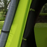 Outsunny Inflatable Camping Tent w/ Hand Pump, Easy Setup 1/2 Person Blow Up Tent Waterproof 190T Taffeta w/ Mesh Windows, Doors and Carry Bag, Green(m-9)