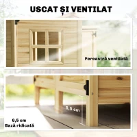 Outsunny Magazie de Grădină cu 2 Zone, Rafturi Reglabile și Fereastră, din Lemn de Brad, 106x57x167 cm, Culoare Lemn(m-8)