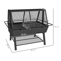 Outsunny 3-in-1 Barbecue Grill, Rotisserie Roaster and Fire Pit, with Cover(m-3)