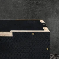 SPORTNOW Plyo Box/Skrzynia do skoków, solidna, 40,5 x 35,5 x 30,5 cm, czarna, uchwyt 10x3,5 cm, do 120 kg(m-7)
