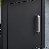 Outsunny Barbecue a Gás com 3 Queimadores 8,1 kW Termómetro Grelhas Mesas Laterais Armário e Rodas 109x50x109 cm Preto(m-9)