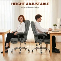 Vinsetto High Back Vibration Massage Office Chair with Footrest, Heated, Grey(m-6)