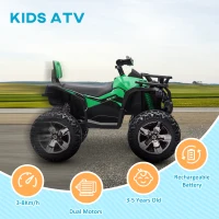 HOMCOM Elektro-Quad dla dzieci, z reflektorem, USB, Zielony(m-4)