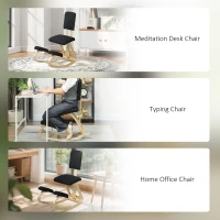 HOMCOM Ergonomiczny klęcznik, zdrowotne krzesło do domu, biura i medytacji, czarny(m-7)