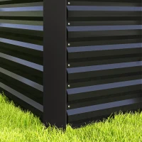 Outsunny Set of 2 Square Raised Garden Beds Galvanized Steel Frame Open Bottom 120 x 60 x 60 cm Dark Gray(m-8)