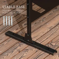 Outsunny Decorative Privacy Screen with Stand, 6.5FT Freestanding Metal Outdoor Divider, Decorative Privacy Panel with Expansion Screws for Garden Patio Pool Hot Tub, Banana Leaf Style, Black(m-5)