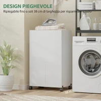 HOMCOM Armadio da Stiro Pieghevole con Ripostiglio, Salvaspazio, Bianco(m-4)