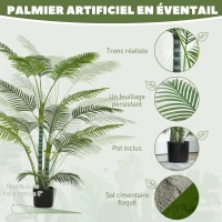 HOMCOM Indoor Artificial Plant 170 cm, Artificial Palm Tree with Plastic Pot and Flocking, Green(m-4)