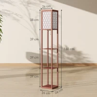 HOMCOM Three-Shelf Standing Lamp - Brown/White(m-3)