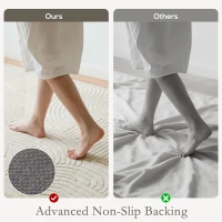 HOMCOM Modern Geometric Rug, Thick & Plush, Non-Slip, 200 x 140 cm – Cream, Living Room/Bedroom/Office(m-5)