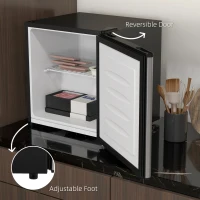 HOMCOM mini vriezer, 35 L, wit, 47 x 44,2 x 48,8 cm(m-6)