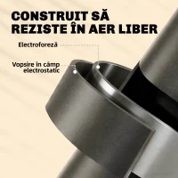 Outsunny Set Bistro Exterior, Mobilier Pliabil cu Masă și 2 Scaune, Negru(m-7)