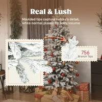 HOMCOM 6ft Flocked Artificial Christmas Tree(m-5)
