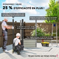 Outsunny Abri de jardin 2,3m² - pour Outils - cabanon Porte verrouillable - dim. 191L x 130P x 166,5-183H cm - acier(m-4)