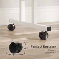 HOMCOM Sit-Stand Desk height-adjustable 60 x 60 cm on casters with tilting top, metal frame, natural(m-6)