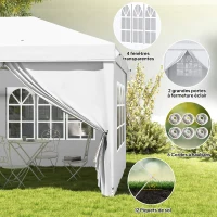 Outsunny Pop-up folding waterproof canopy 6L x 3l x 2.7H m 4 removable sidewalls 4 windows carry bag(m-8)