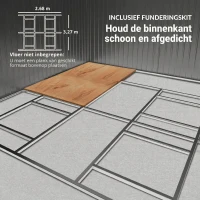 Outsunny Tuinschuur, Weerbestendig Tuinhuis voor Tuingereedschap, met Ventilatieramen, Schuifdeuren, Staal, Donkergroen(m-6)