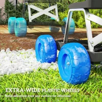 Outsunny Garden Storage Cart, with Top Seat - Blue(m-6)