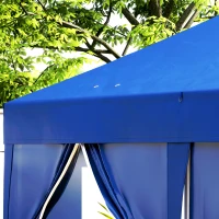 Outsunny Outdoor garden gazebo foldable 3 x 6 m with 6 side walls, carry bag included, blue(m-8)