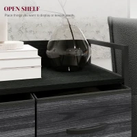 HOMCOM Rustic Chest of Four Fabric Drawers - Black(m-5)