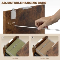 HOMCOM Two-Drawer Lockable Filing Cabinet - Black and Rustic Brown(m-5)