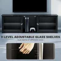 HOMCOM 65" TV Stand, with LED Lights and Storage - Black(m-6)