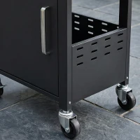 Outsunny Barbecue a Gás com 3 Queimadores 8,1 kW Termómetro Grelhas Mesas Laterais Armário e Rodas 109x50x109 cm Preto(m-10)