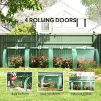 Outsunny 395  x 100 cm Low Tunnel Greenhouse - Green(m-6)