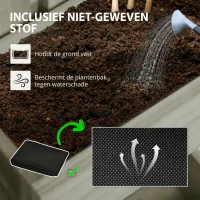 Outsunny Houten verhoogd plantenbed, verstelbaar met latwerk, tuinbed 60x16x100cm Grijs(m-7)