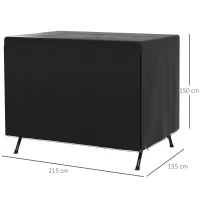 Outsunny Pokrowiec ochronny na meble ogrodowe, 215 cm x 155 cm x 150 cm, Czarny(m-3)