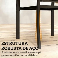 Outsunny Conjunto de Mesa e Cadeiras com 3 peças Conjunto de Jardim 2 Cadeiras de Textilene e Mesa de Vidro  Cinza Claro(m-5)