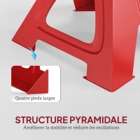 HOMCOM Set of 2 Car Jack Stands Lifting Jack Stands Capacity 3000 kg Height Adjustable 29-41.8 cm Safety Pin Red(m-7)