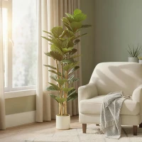 HOMCOM 150cm Artificial Fiddle Leaf Fig Tree - Green(m-8)