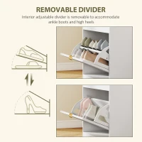 HOMCOM Shoe Storage with Seat, Upholstered Entryway Bench, Shoe Bench with 1 Flip Drawer and 4 Vents for 5 Pairs of Shoes(m-6)