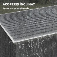 Outsunny Magazie pentru Unelte din Metal 1.5x2m cu Fundație, Ușă Glisantă și Acoperiș Înclinat, Gri Închis(m-7)