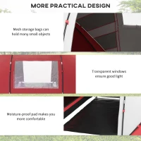 Outsunny 4-6 Man UV Protection Camping Tent - Grey and Red(m-6)