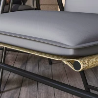 Outsunny Set of 4 outdoor chair cushions with ties and adjustable strap, fade-resistant UPF50+, 124x50x5cm, gray(m-9)